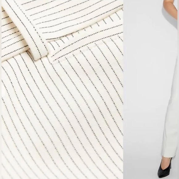 Express 18R Columnist Pants Off White/Blk Pinstripe Barely Boot Mid Rise… - Picture 2 of 7